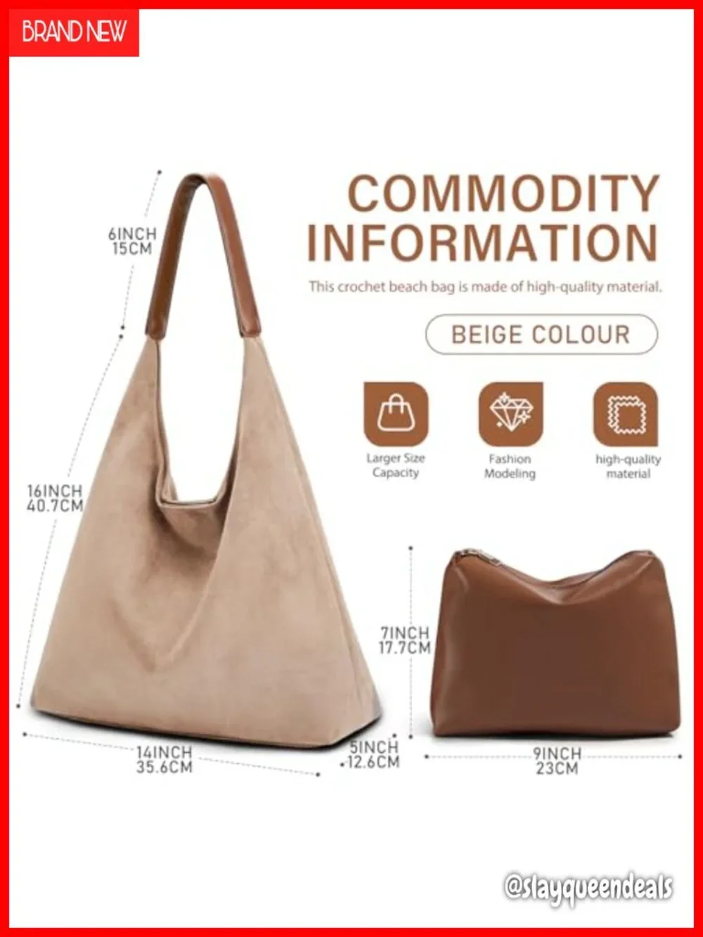2-Piece Vegan Leather Purse Set: Slouchy Hobo & Suede Tote, Faux Suede Handbags